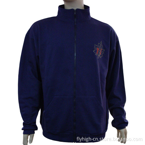 Men's Dark Blue Printed Fleece Jacket